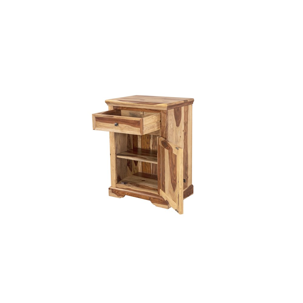 Porter Designs Taos Solid Sheesham Wood Nightstand, Natural. Picture 5