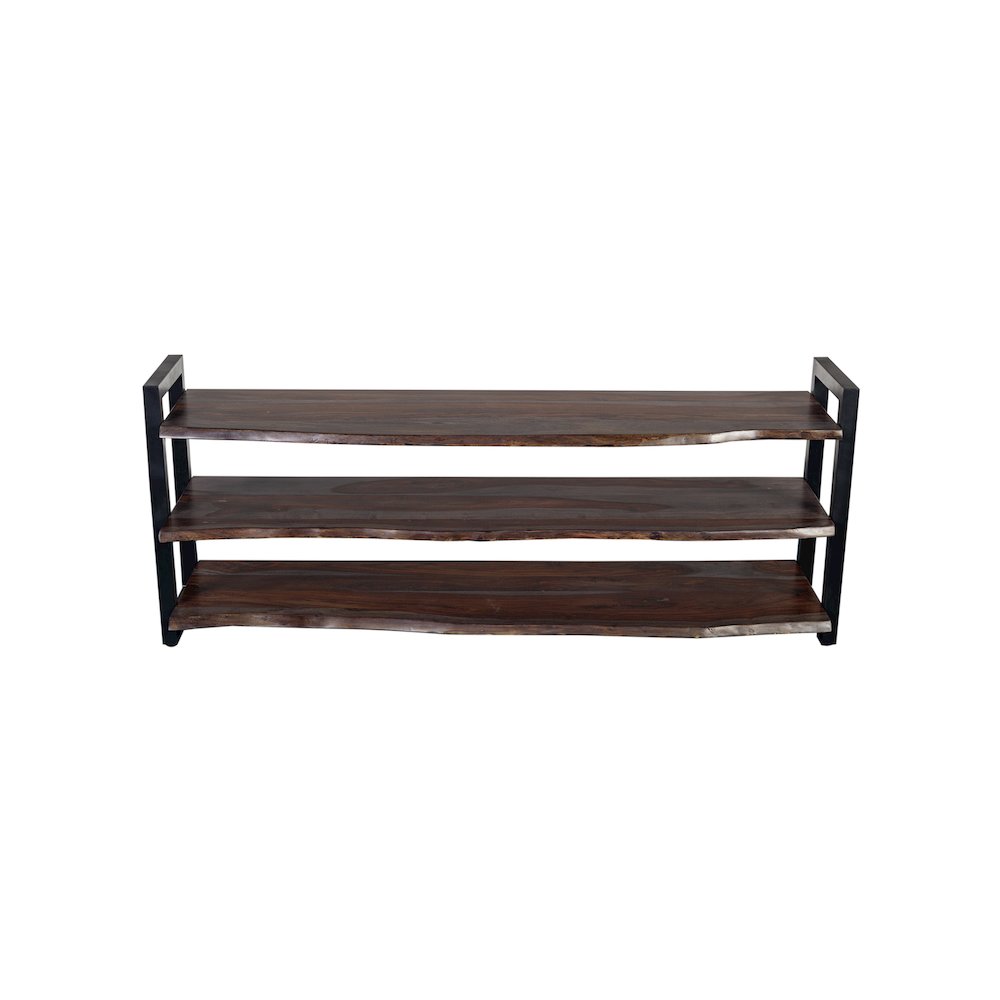 Porter Designs Manzanita Live Edge Solid Sheesham Wood TV Stand, Gray. Picture 2