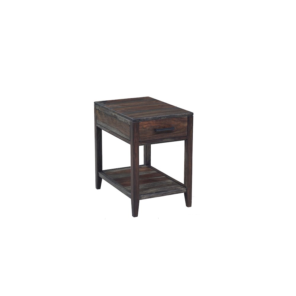 Porter Designs Fall River Solid Sheesham Wood End Table, Natural. Picture 1