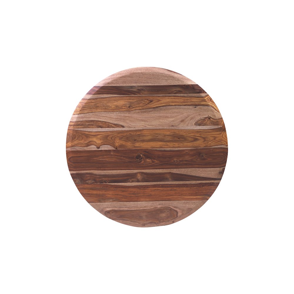 Sonora Solid Sheesham Wood Round Coffee Table, Brown. Picture 4