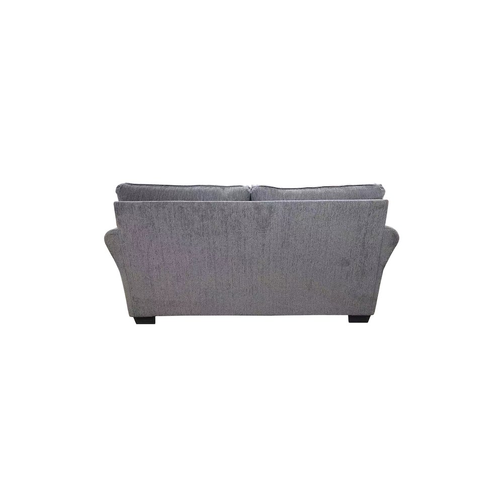 Porter Designs Savannah Soft Chenille Reversible Fabric Loveseat, Gray. Picture 3