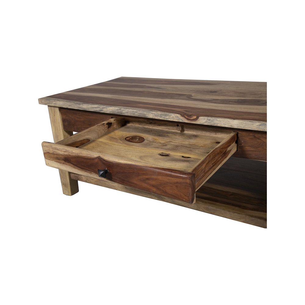 Porter Designs Taos Solid Sheesham Wood Coffee Table, Natural. Picture 10