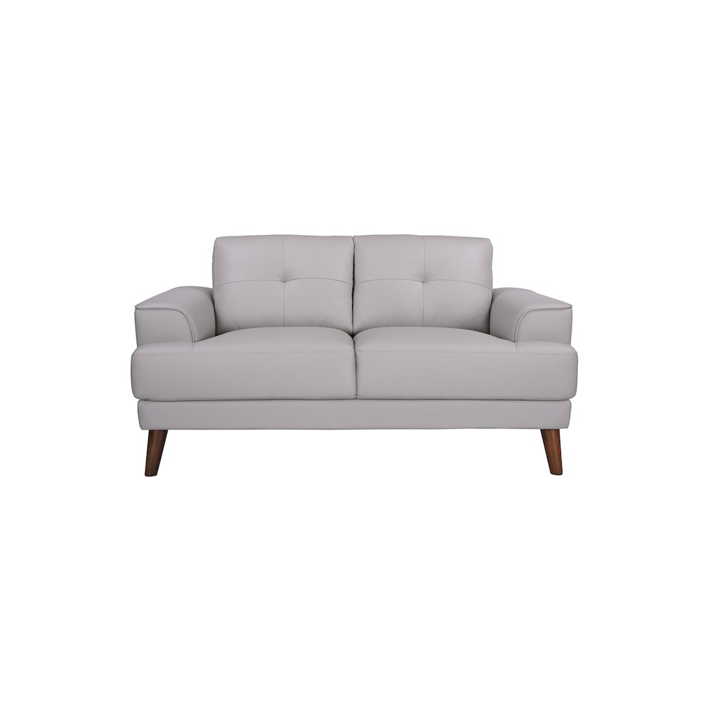 Porter Designs Anzio Top Quality Leather Loveseat, Cream. Picture 3
