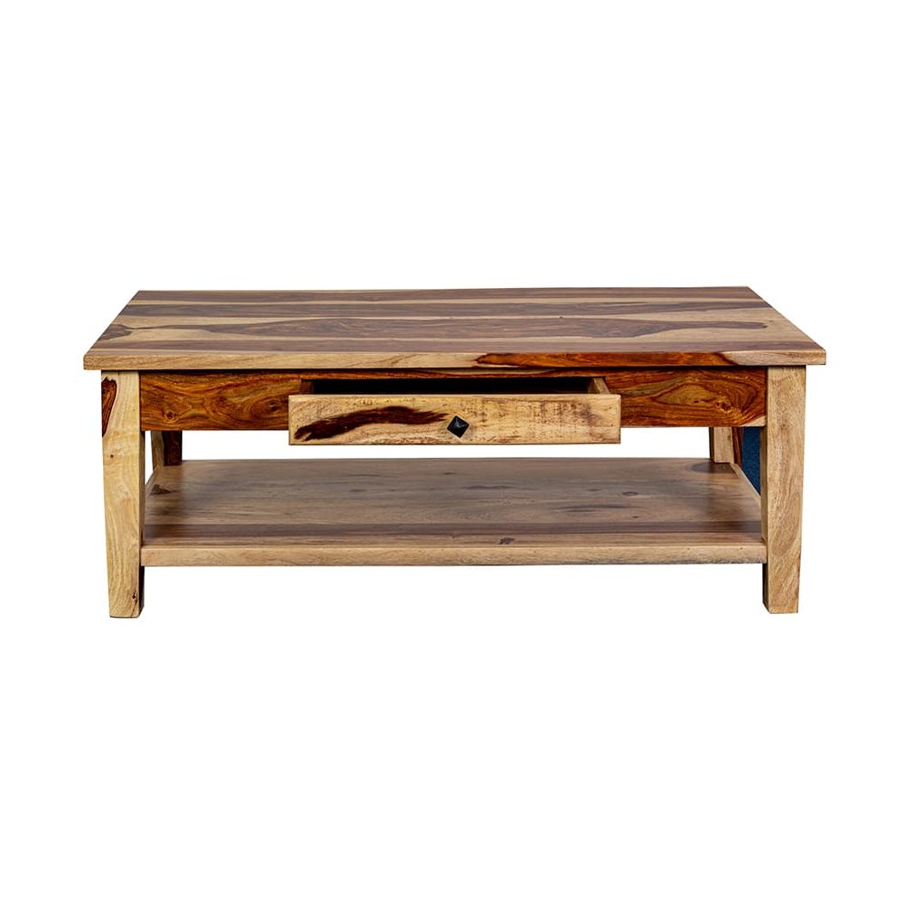 Porter Designs Taos Solid Sheesham Wood Coffee Table, Natural. Picture 6