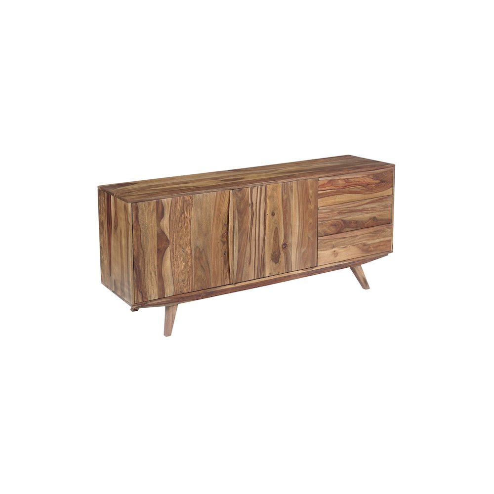 Porter Designs Fusion Solid Sheesham Wood Sideboard, Light Brown. Picture 5