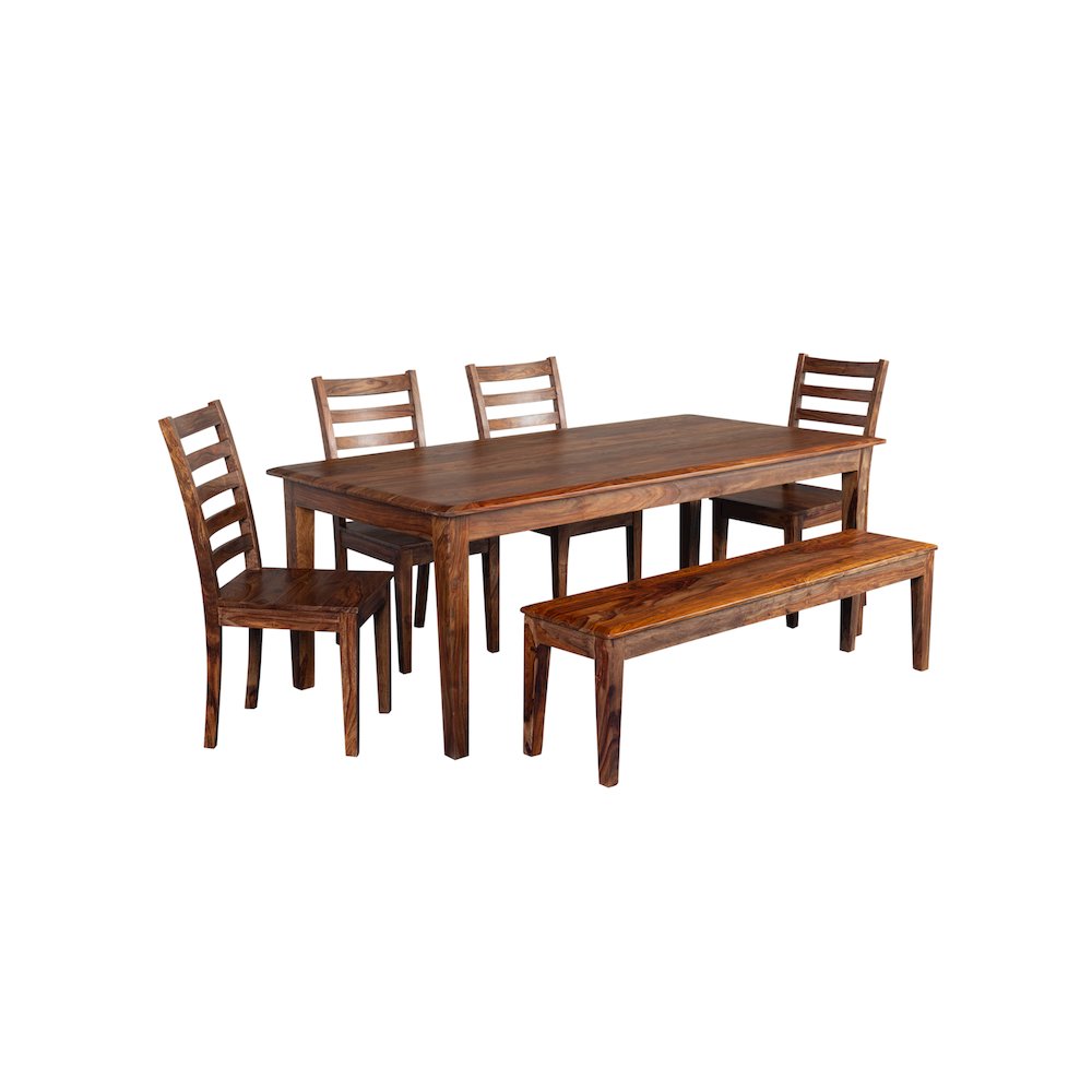 Porter Designs Sonora Solid Sheesham Wood Dining Table, Brown. Picture 5
