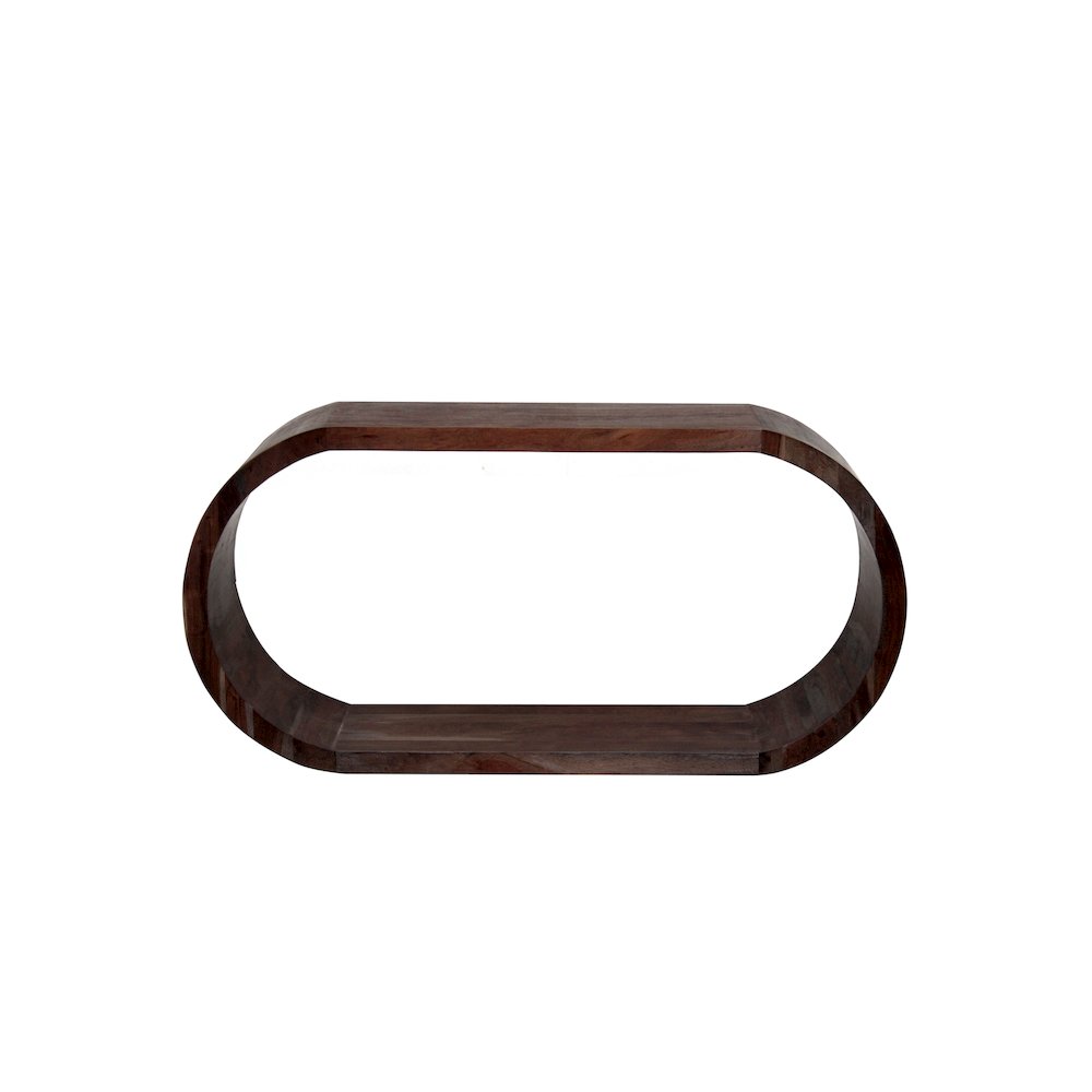Porter Designs Ellipse Solid Acacia Wood Console Table, Brown. Picture 2