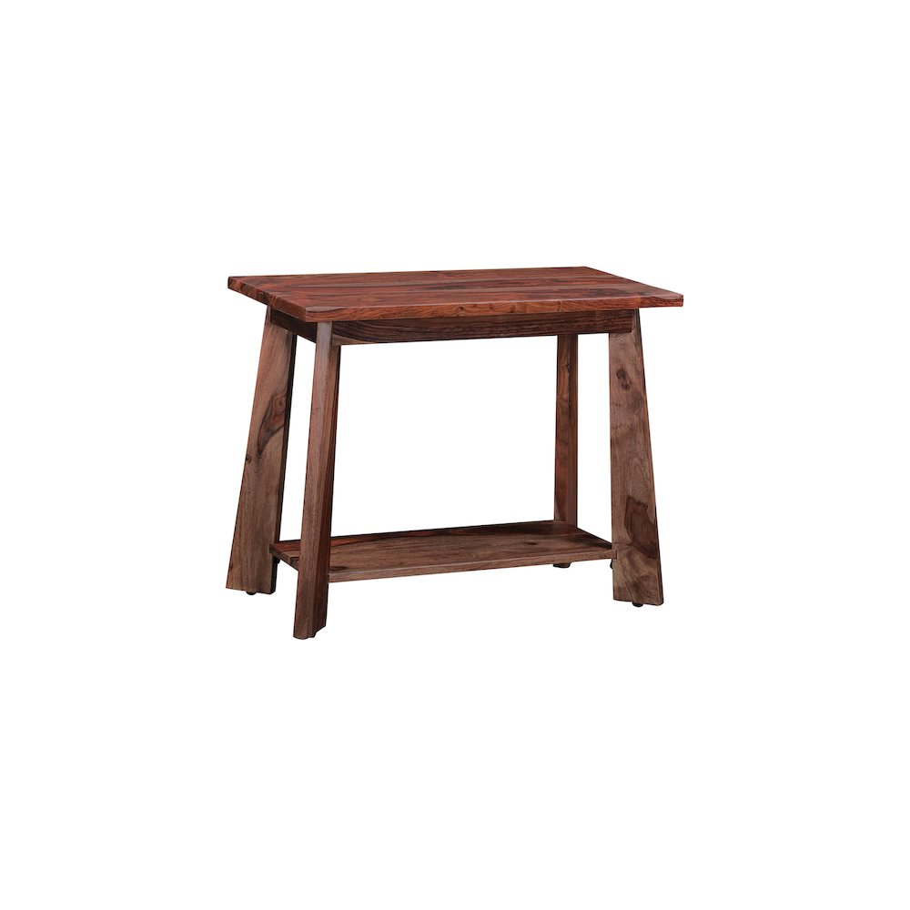 Porter Designs Kalispell Solid Sheesham Wood End Table, Natural. Picture 3