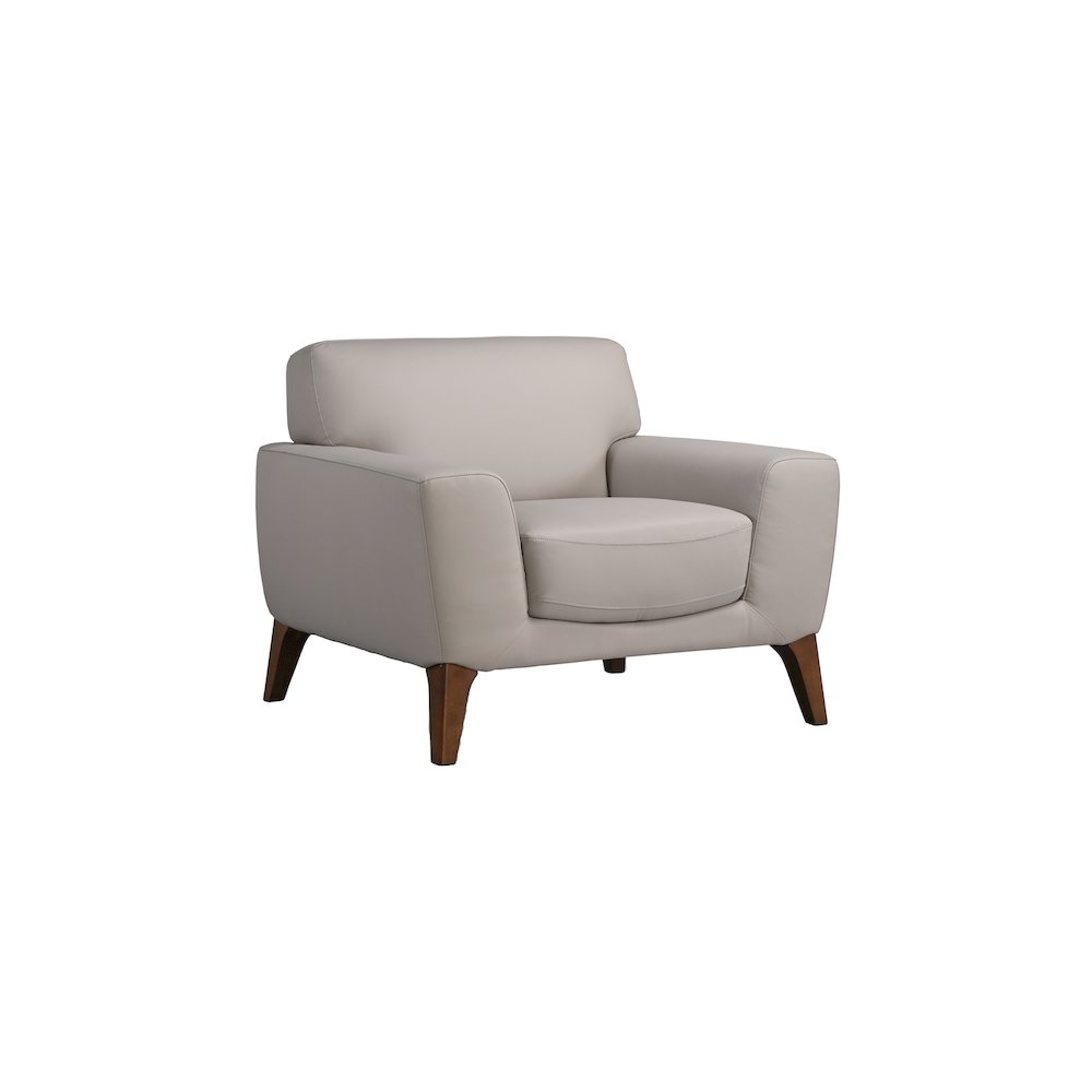 Modena Genuine Top Grain Leather Chair, Cream. Picture 1