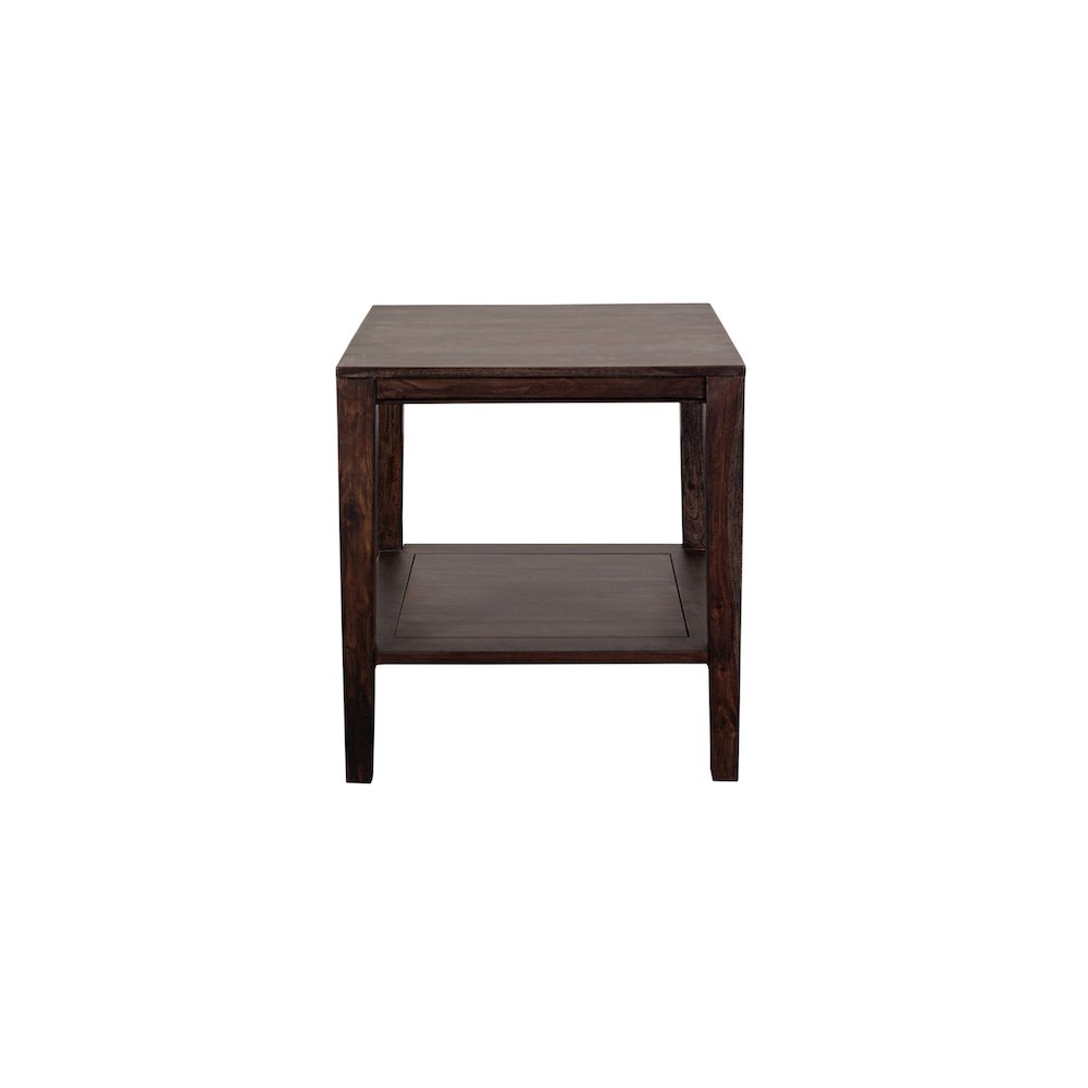 Porter Designs Fall River Solid Sheesham Wood End Table, Gray. Picture 2