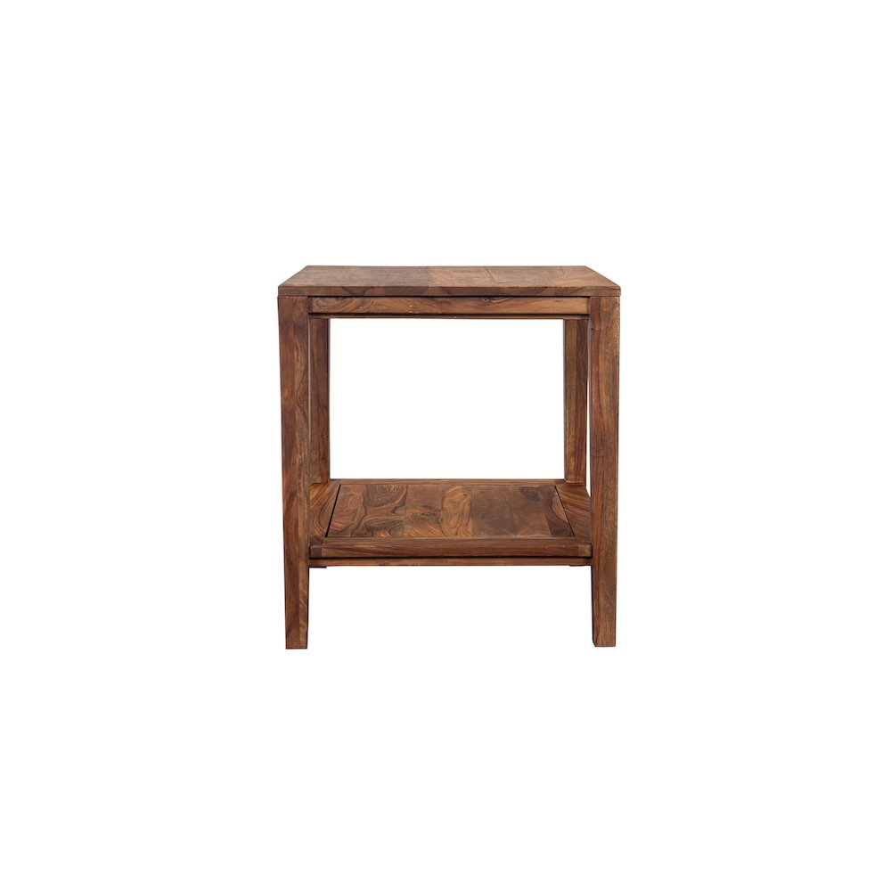 Porter Designs Fall River Solid Sheesham Wood End Table, Natural. Picture 5