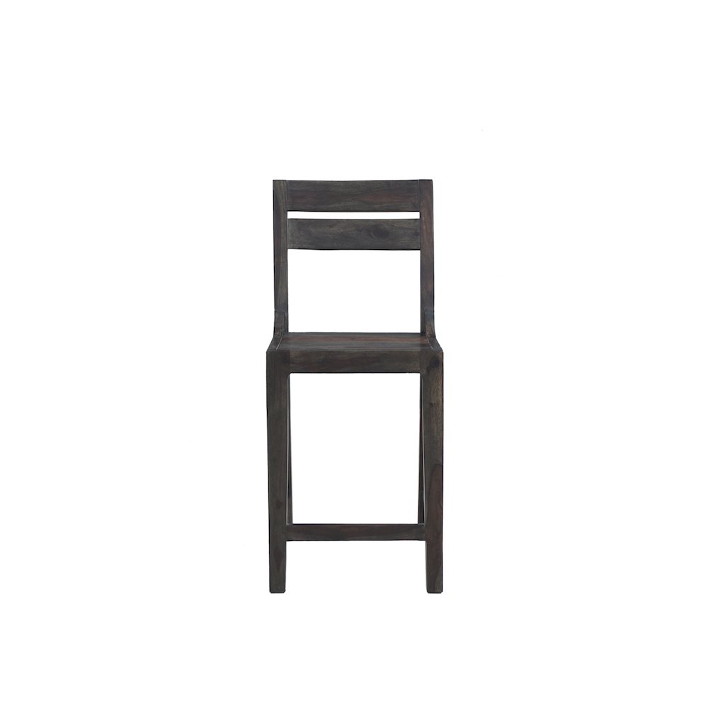 Fall River Solid Sheesham Wood 24" Counter Height Dining Chair, Gray (Set of 2). Picture 2