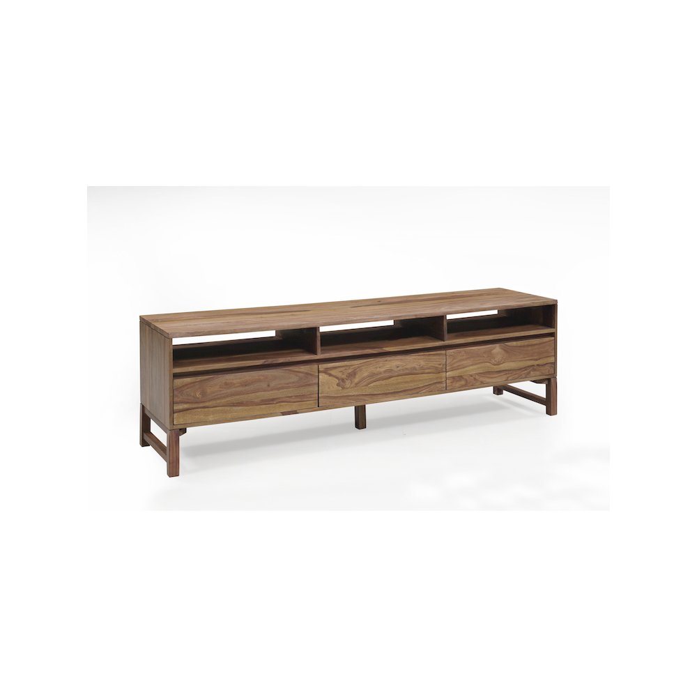 Porter Designs Urban Solid Sheesham Wood TV Stand, Brown. Picture 1
