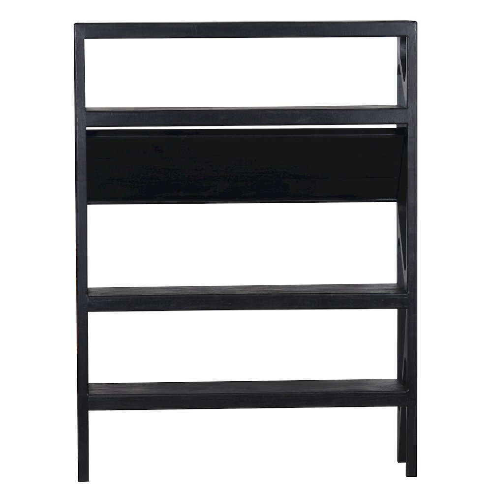 Porter Designs Canberra Solid Wood Bookcase, Black. Picture 4