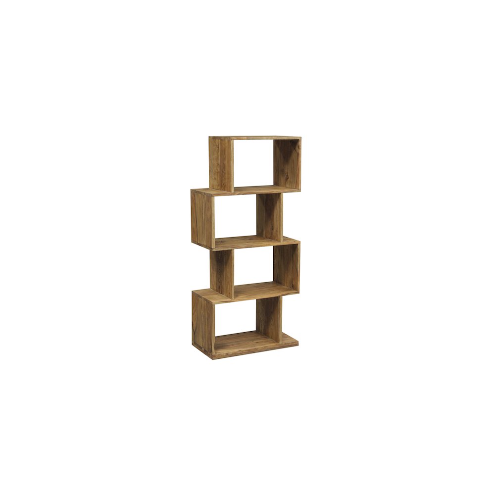 Porter Designs Urban Solid Sheesham Wood 4 Shelf Bookcase, Natural. Picture 1