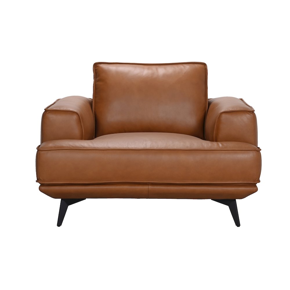 Pirelli Full-Grain Leather Chair, Brown. Picture 2