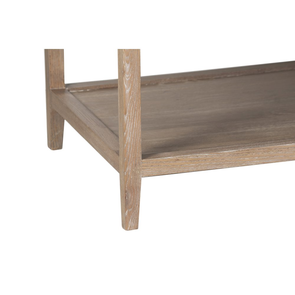 Lowell Solid White Oak Wood Coffee Table, Brown. Picture 6