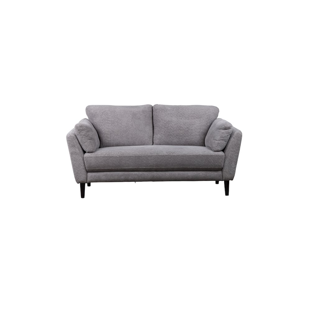Porter Designs Marley Boucle Fabric Loveseat, Gray. Picture 2
