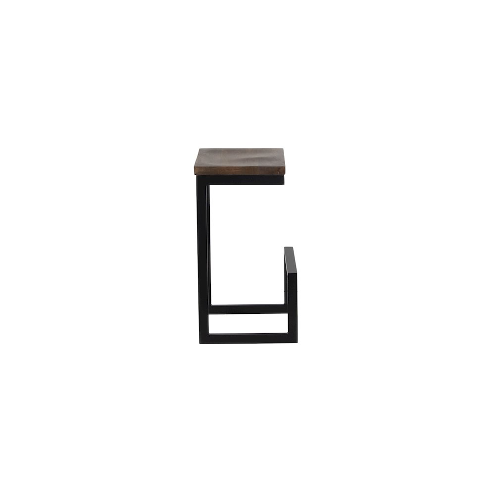 Porter Designs Cube Solid Wood & Metal Bar Stool, Brown (Set of 2). Picture 3
