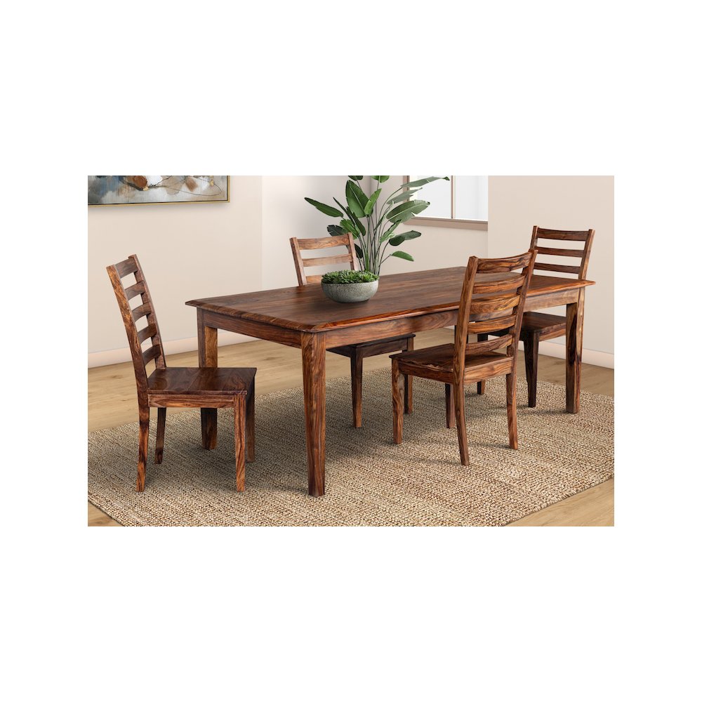 Porter Designs Sonora Solid Sheesham Wood Dining Table, Brown. Picture 8