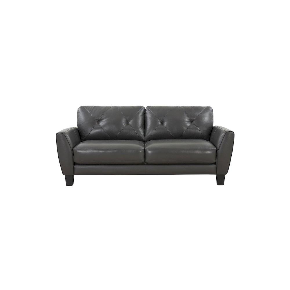 Porter Designs Trento Top Grain Leather Sofa, Gray. Picture 3