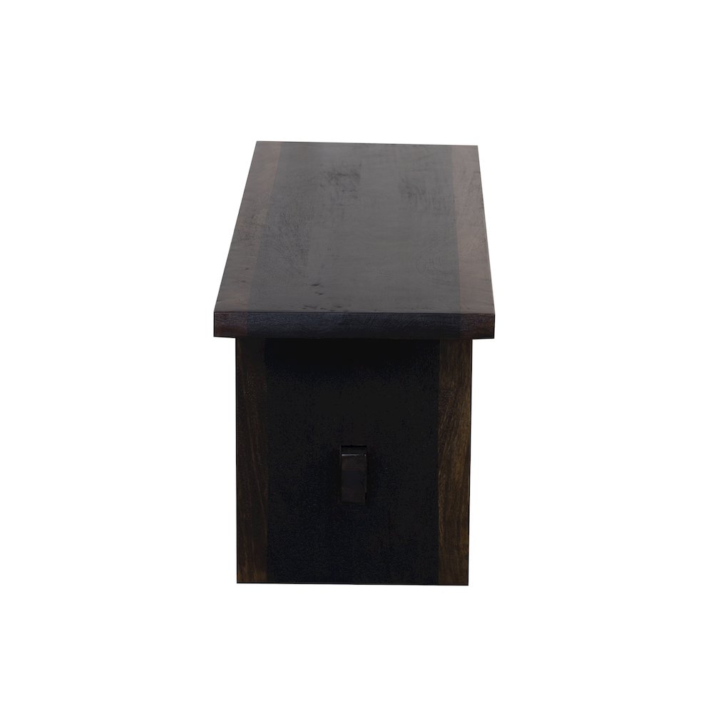 Porter Designs Udo Solid Wood Dining Bench, Black. Picture 3