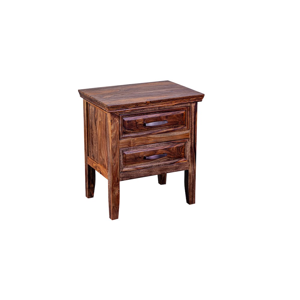 Porter Designs Sonora Solid Sheesham Wood Nightstand, Brown. Picture 6