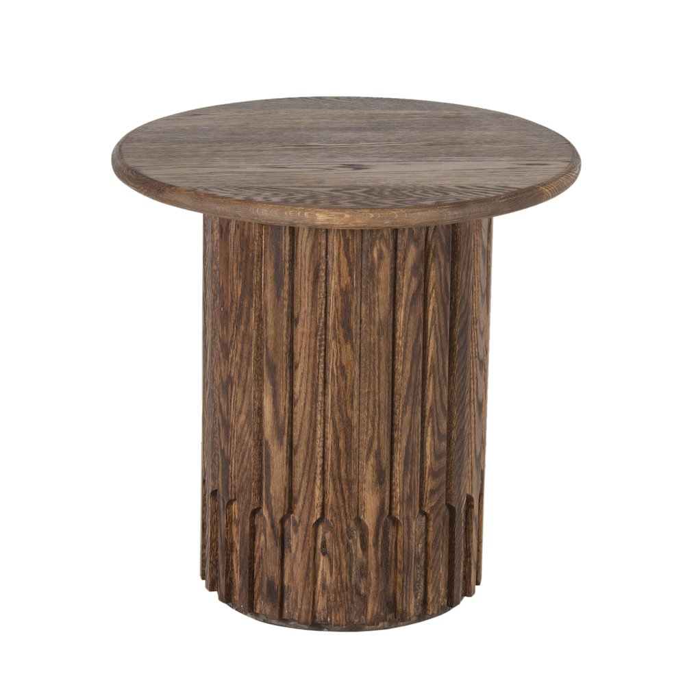 Bixby Solid Red Oak Wood End Table, Brown. Picture 1