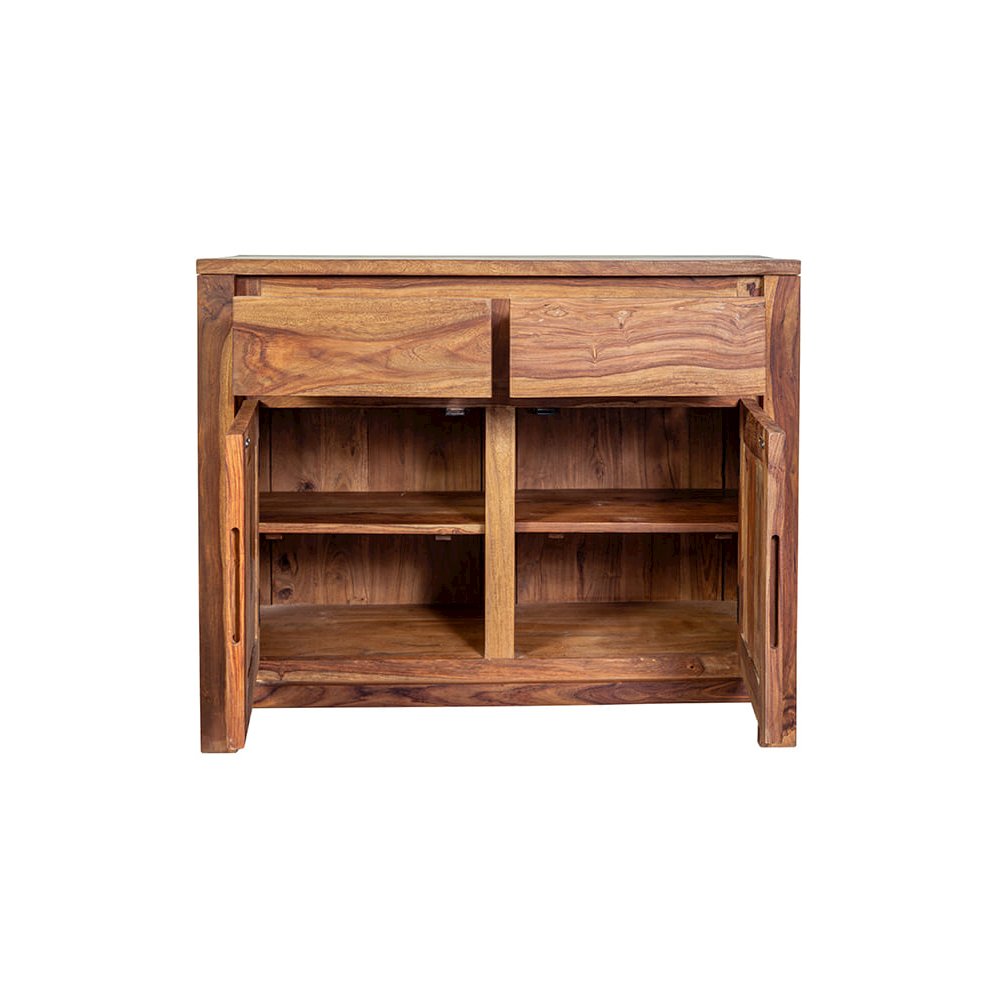 Porter Designs Urban Solid Sheesham Wood 2 Drawer Sideboard, Natural. Picture 8