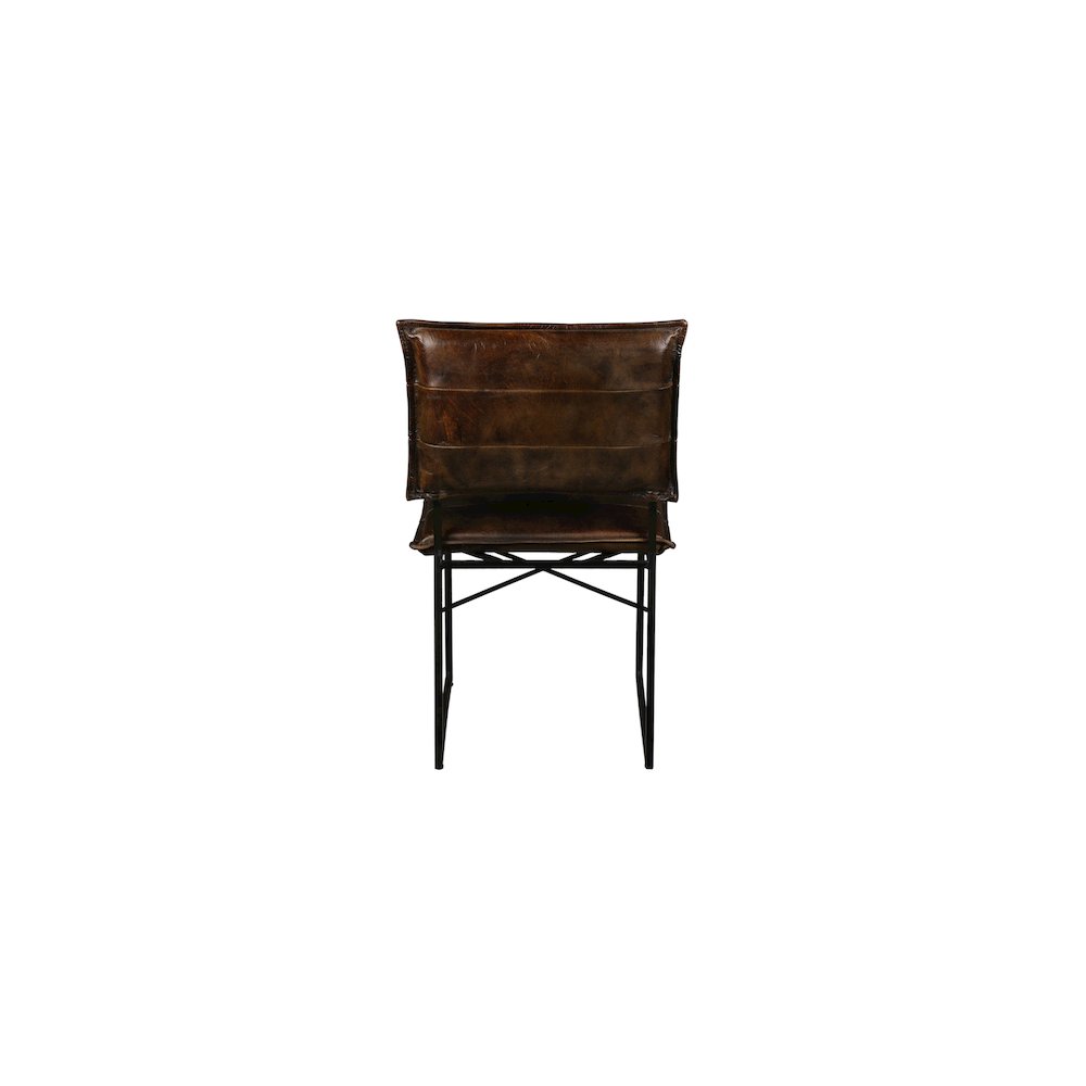 Porter Designs Malin Top Quality Leather Dining Chair, Dark Brown (Set of 2). Picture 4