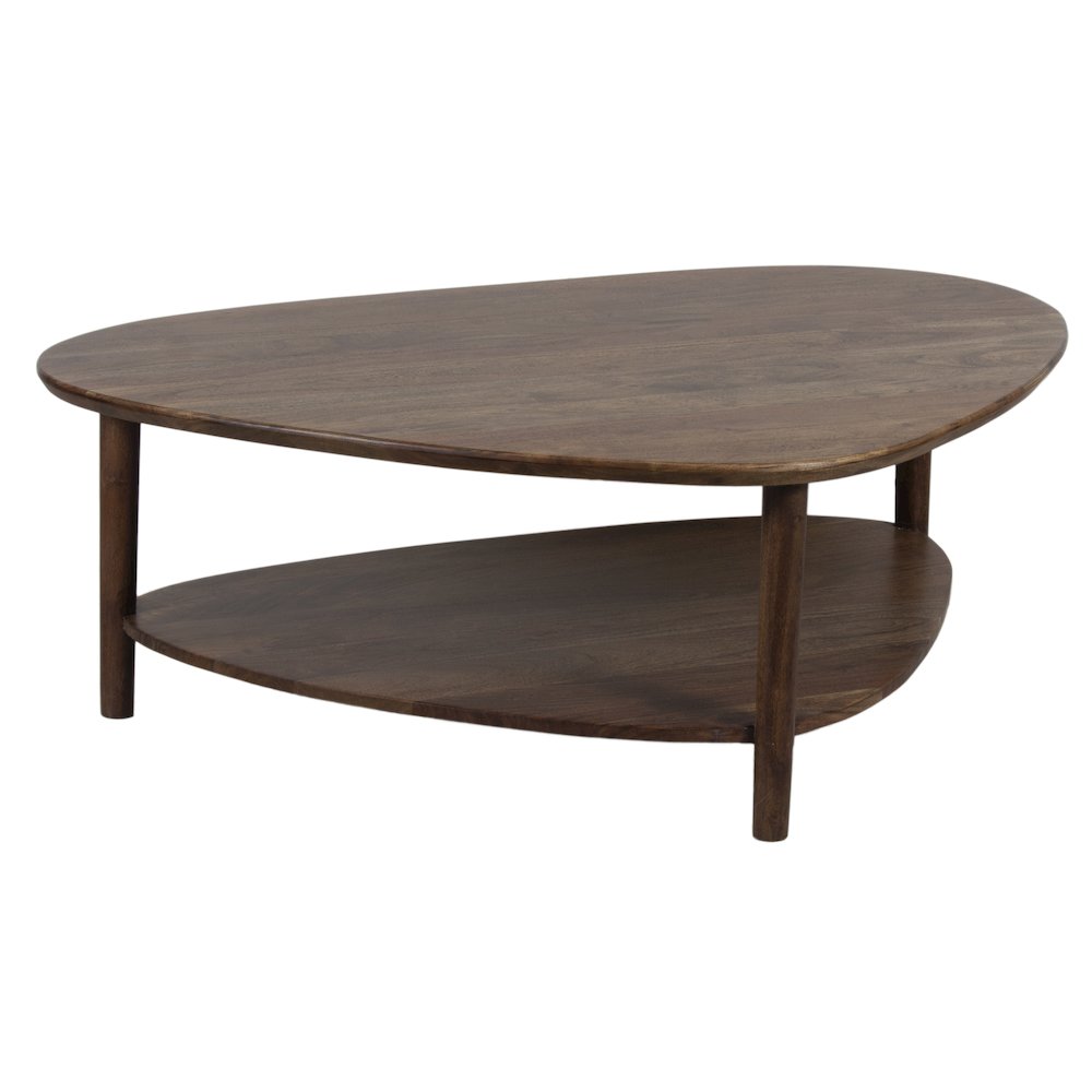 Noma Solid Acacia Wood Coffee Table, Brown. Picture 1