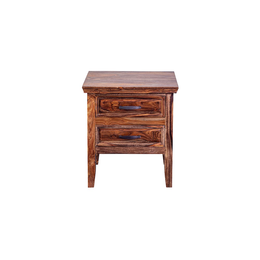 Porter Designs Sonora Solid Sheesham Wood Nightstand, Brown. Picture 3