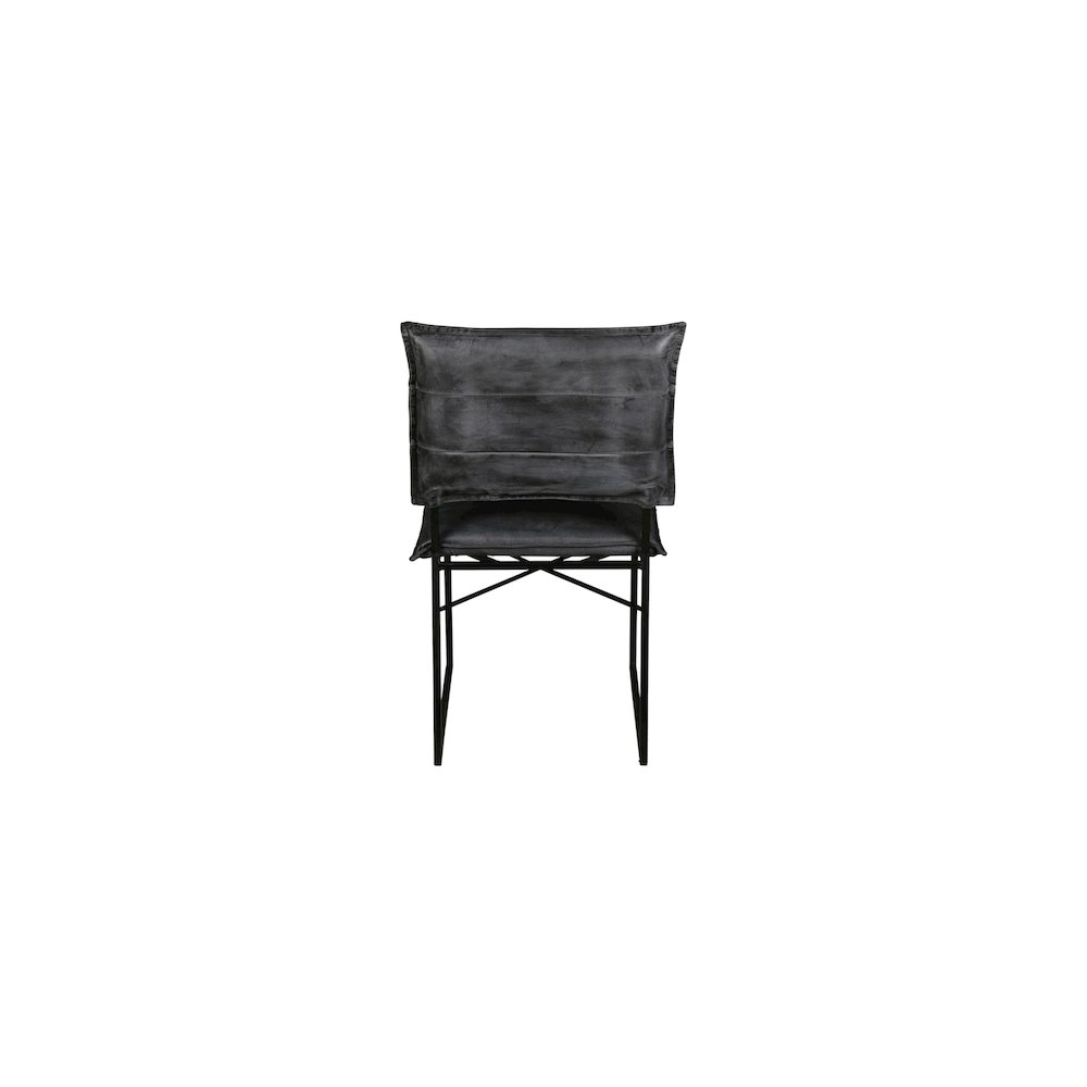 Porter Designs Malin Top Quality Leather Dining Chair, Gray (Set of 2). Picture 4