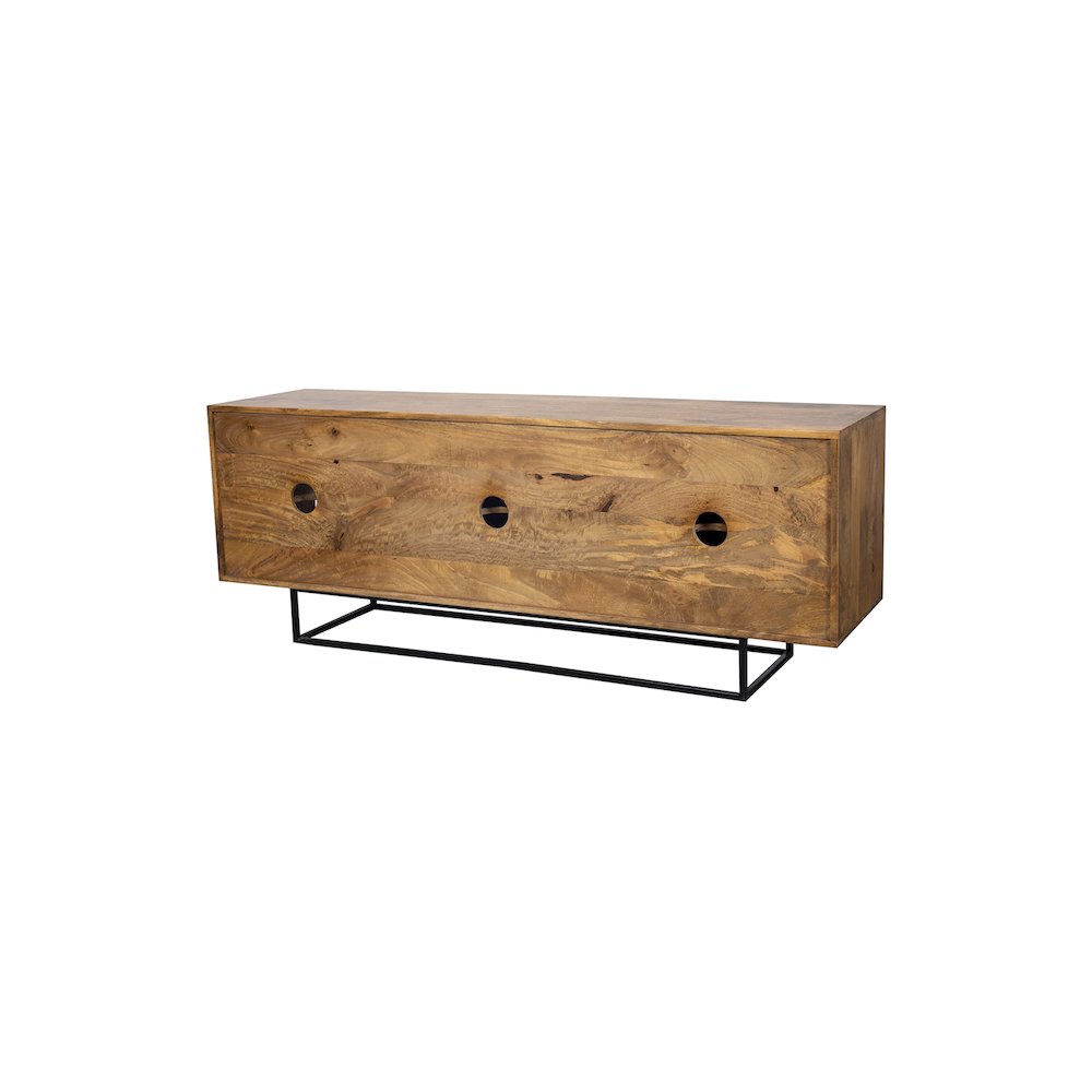 Porter Designs Cascade Solid Wood TV Stand, Natural. Picture 3