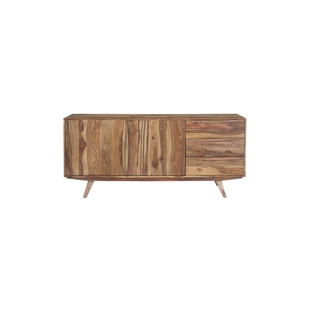 Porter Designs Fusion Solid Sheesham Wood Sideboard, Light Brown. Picture 2