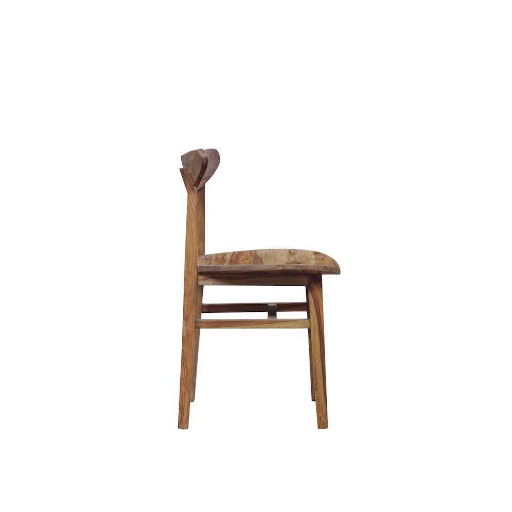 Porter Designs Fusion Solid Sheesham Wood Dining Chair, Natural (Set of 2). Picture 4