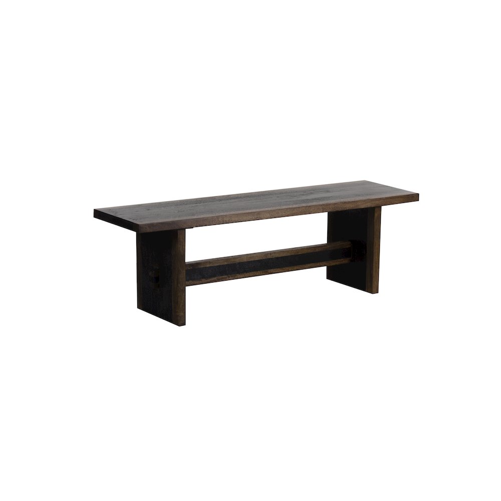 Porter Designs Udo Solid Wood Dining Bench, Black. Picture 1