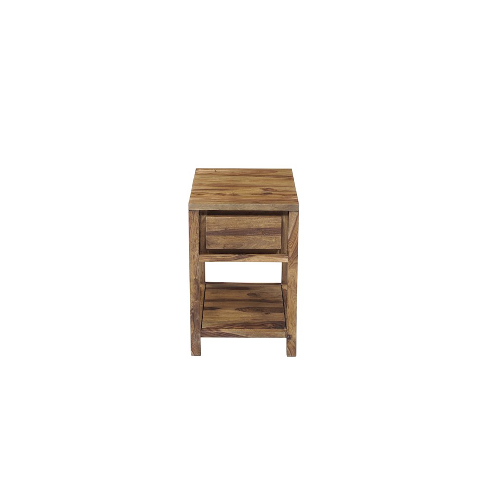 Porter Designs Urban Solid Sheesham Wood End Table, Natural. Picture 2