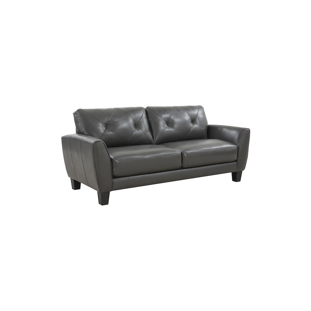 Porter Designs Trento Top Grain Leather Sofa, Gray. Picture 1