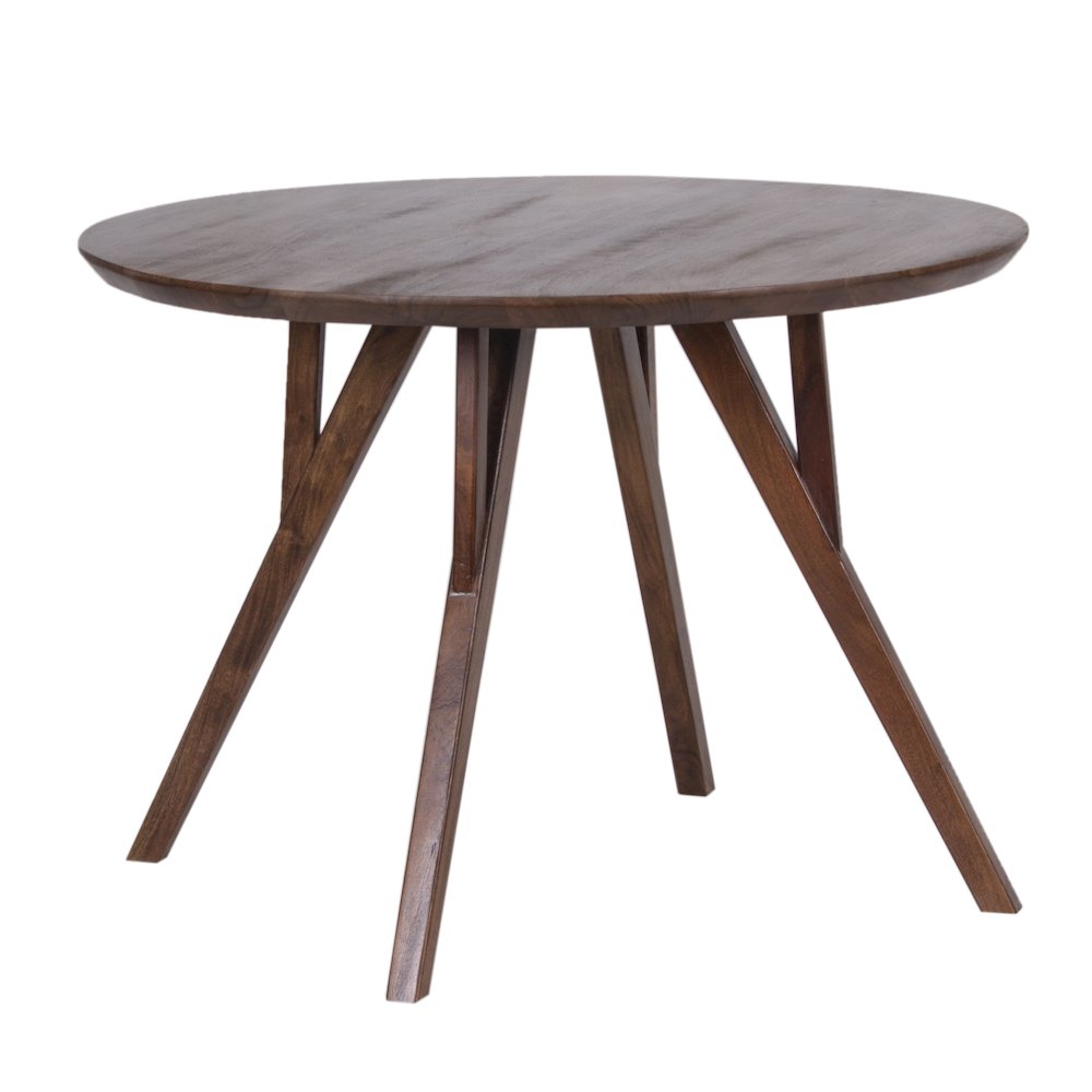 Portola Solid Acacia Wood Dining Table, Brown. Picture 1