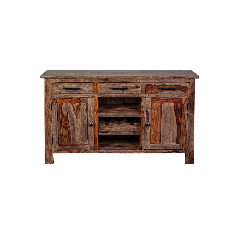 Porter Designs Kalispell Solid Sheesham Wood Bar Sideboard, Brown. Picture 2