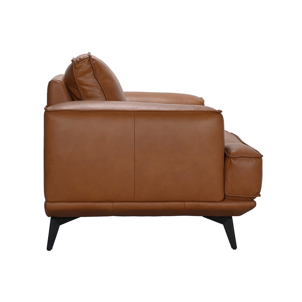 Pirelli Full-Grain Leather Chair, Brown. Picture 3