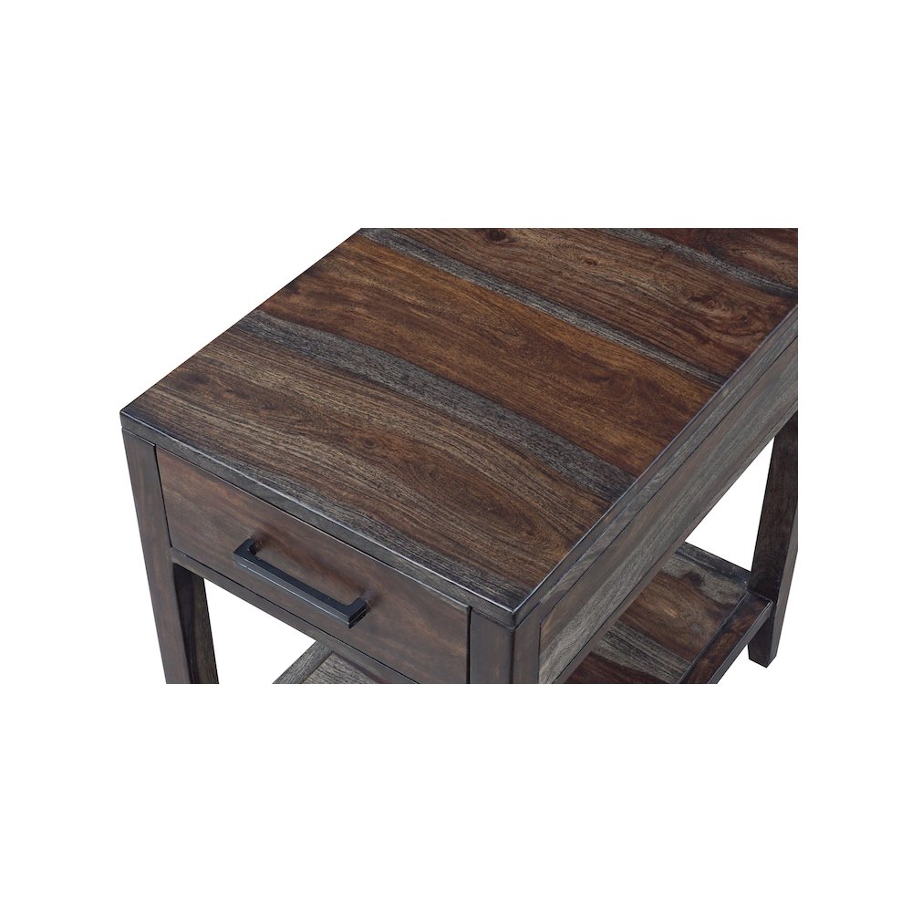 Porter Designs Fall River Solid Sheesham Wood End Table, Natural. Picture 10