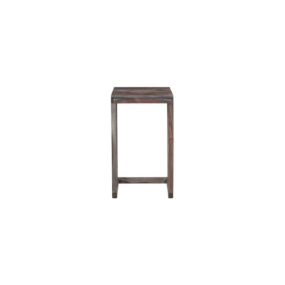 Porter Designs Fall River Solid Sheesham Wood End Table, Gray (Set of 2). Picture 4