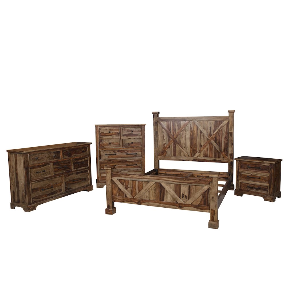 Porter Designs Crossroads Solid Sheesham Wood Chest, Brown. Picture 4