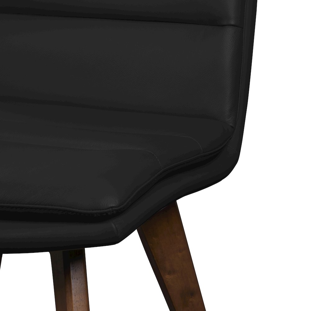 Castor Genuine Leather Counter Chair, Black. Picture 4