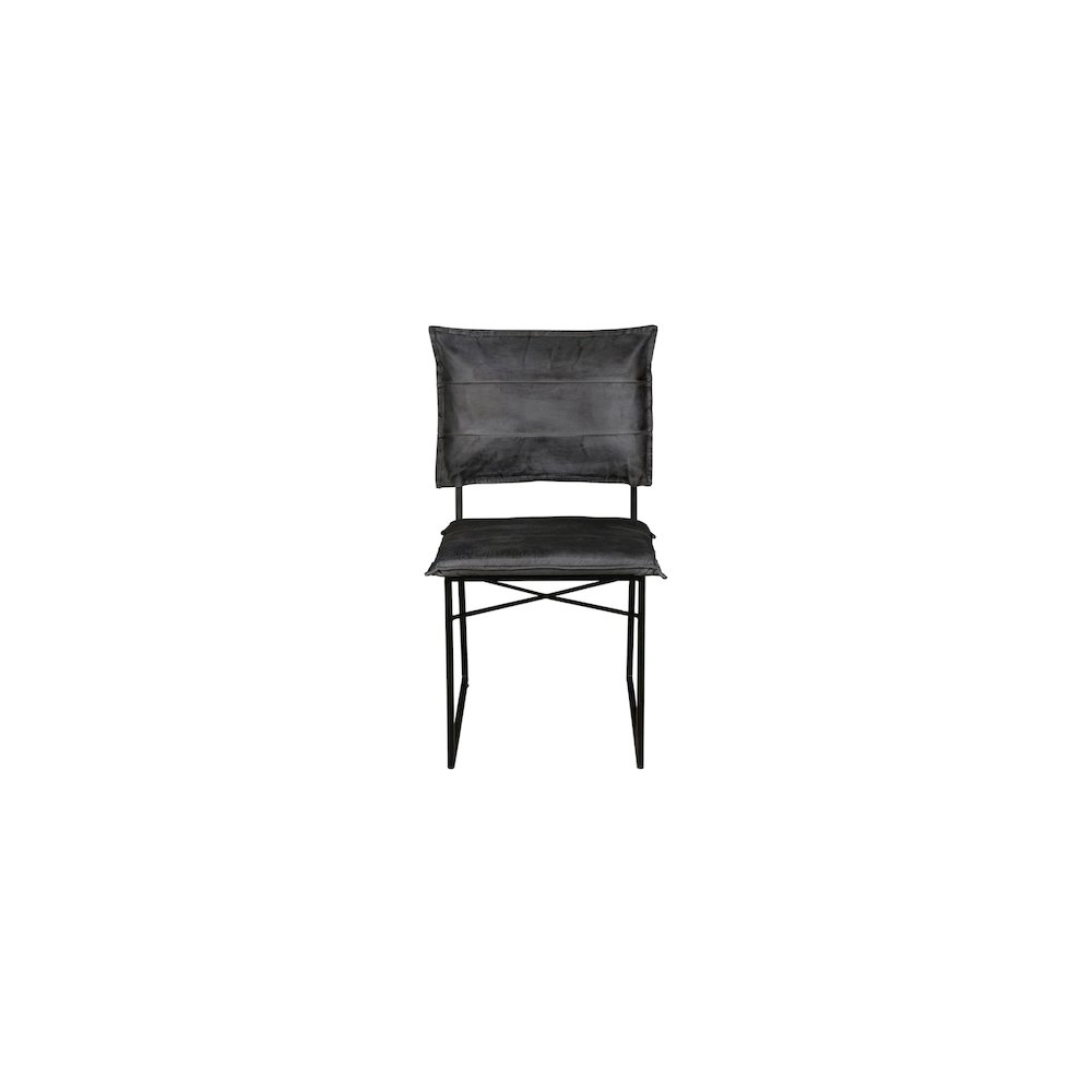 Porter Designs Malin Top Quality Leather Dining Chair, Gray (Set of 2). Picture 2
