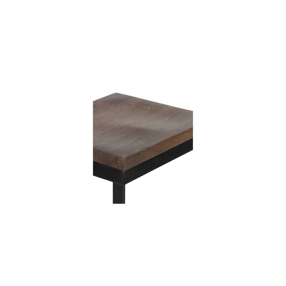 Porter Designs Cube Solid Wood & Metal Bar Stool, Brown (Set of 2). Picture 4