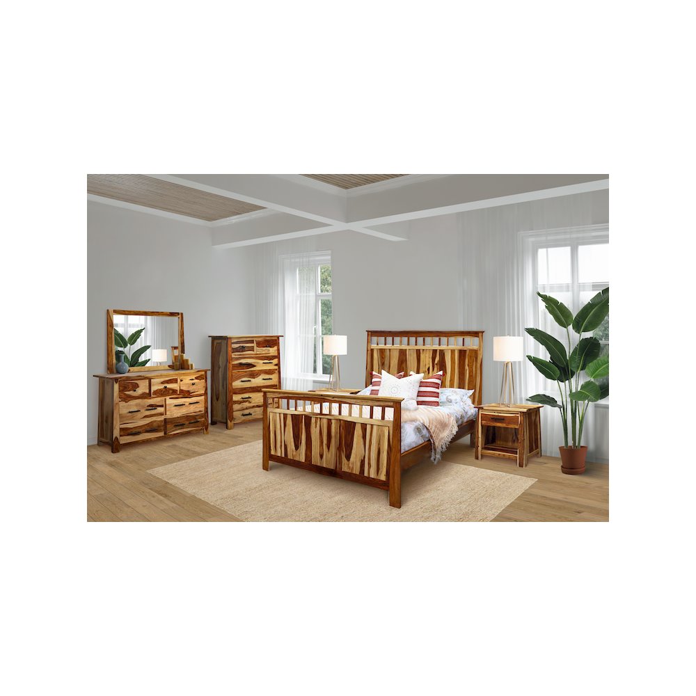 Porter Designs Kalispell Solid Sheesham Wood Chest, Natural. Picture 2