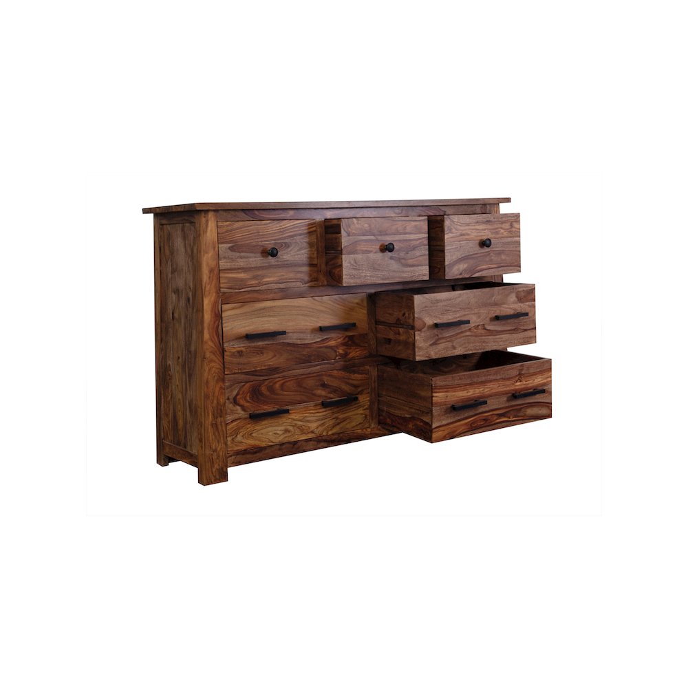 Porter Designs Kalispell Solid Sheesham Wood Dresser, Brown. Picture 7